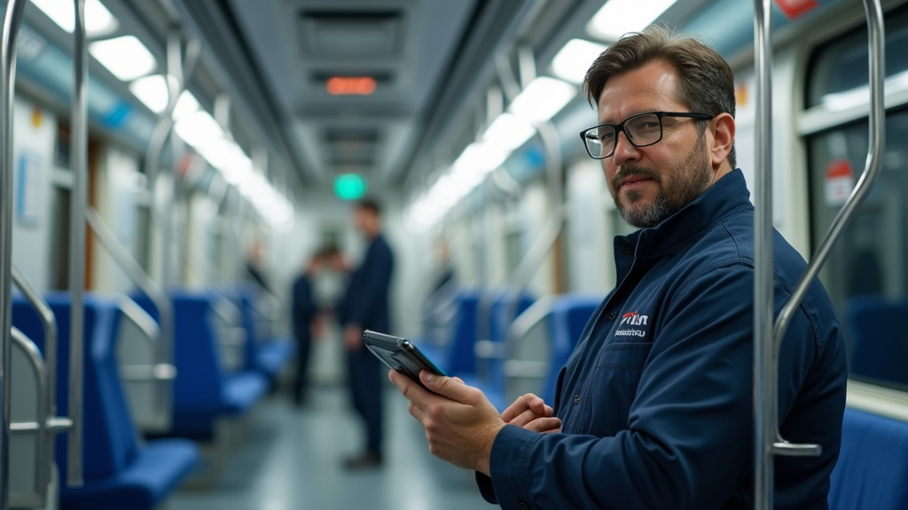 Technicien en train d