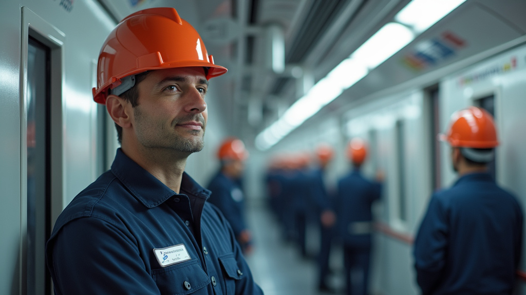 Technicien en train d