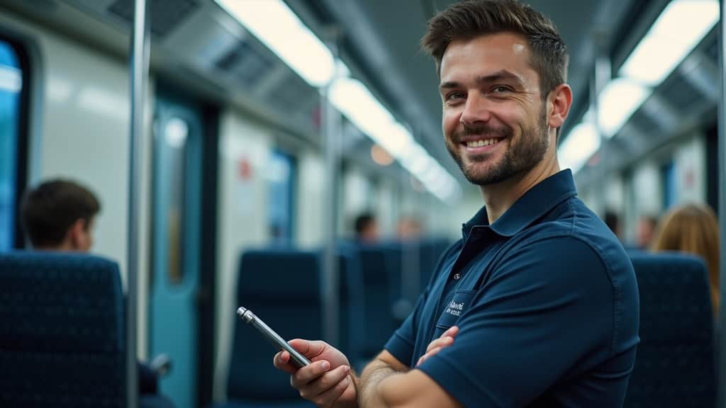 Technicien en train d