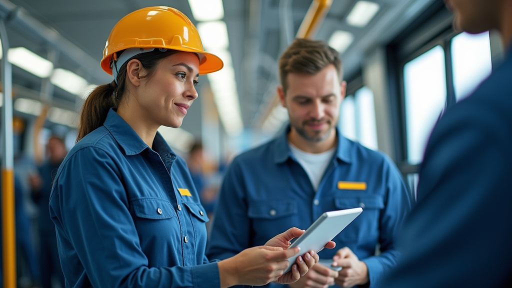 Technicien en train d