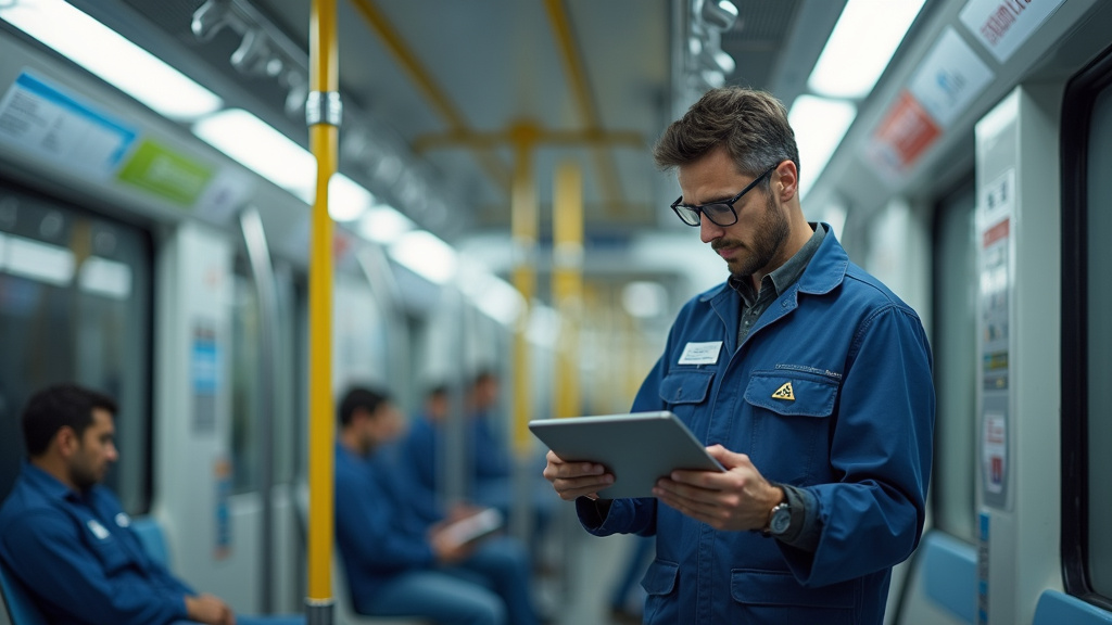 Technicien en train d