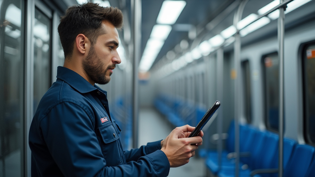 Technicien en train d