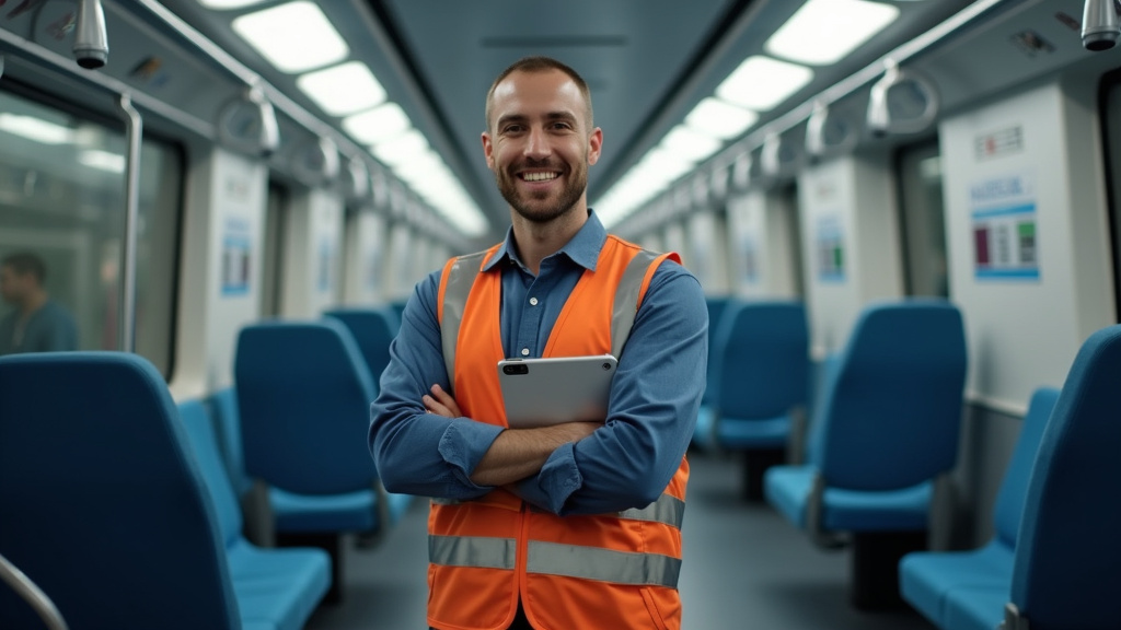 Technicien en train d