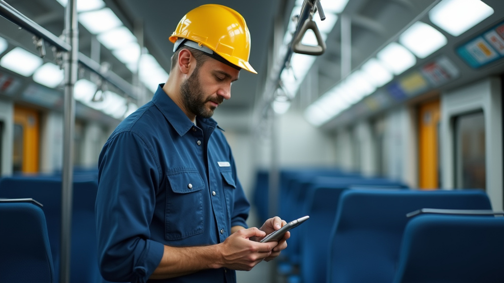 Technicien en train d