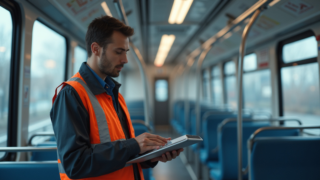 Technicien en train d