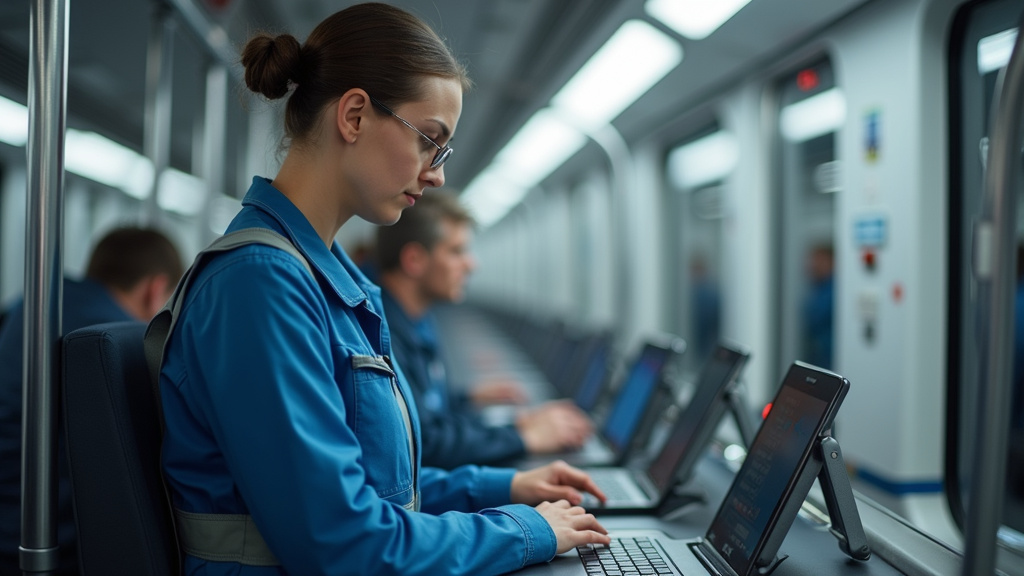 Technicien en train d