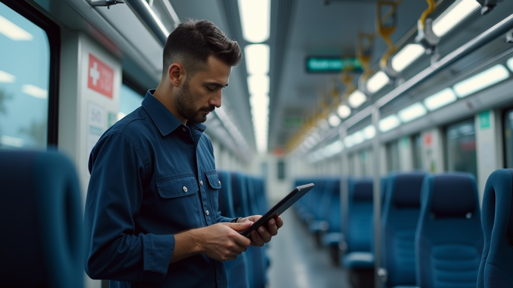 Technicien en train d