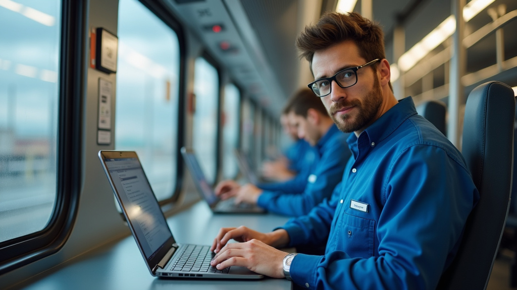 Technicien en train d