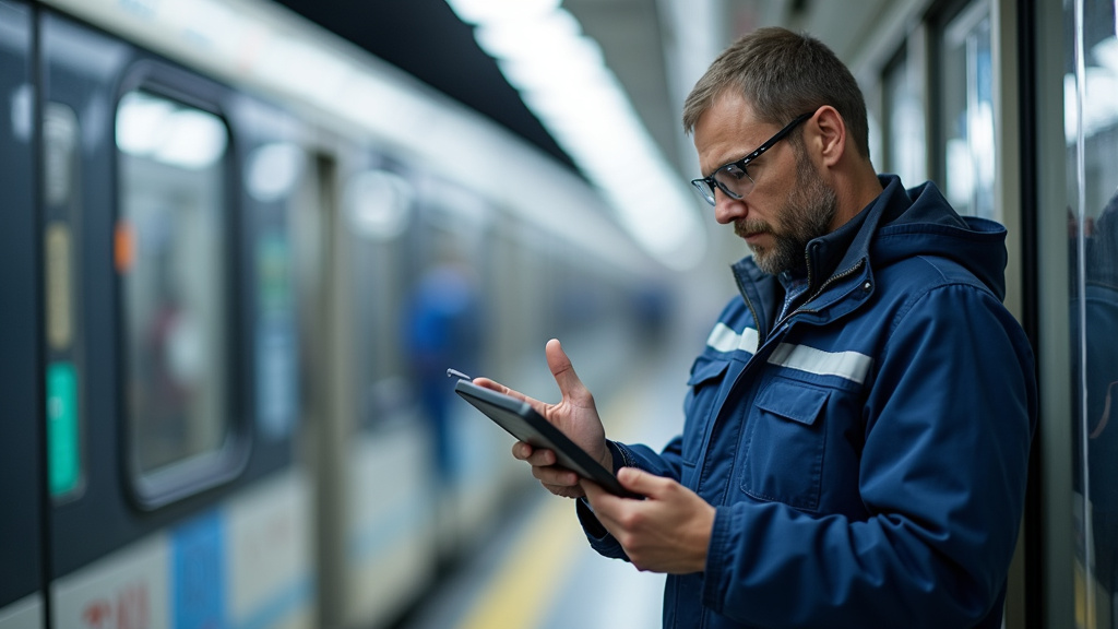 Technicien en train d