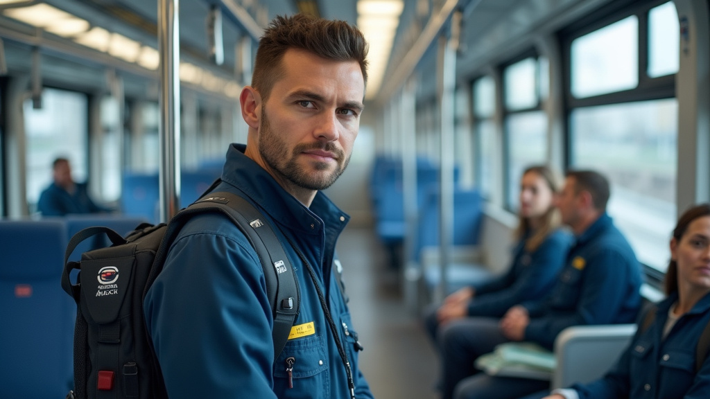 Technicien en train d