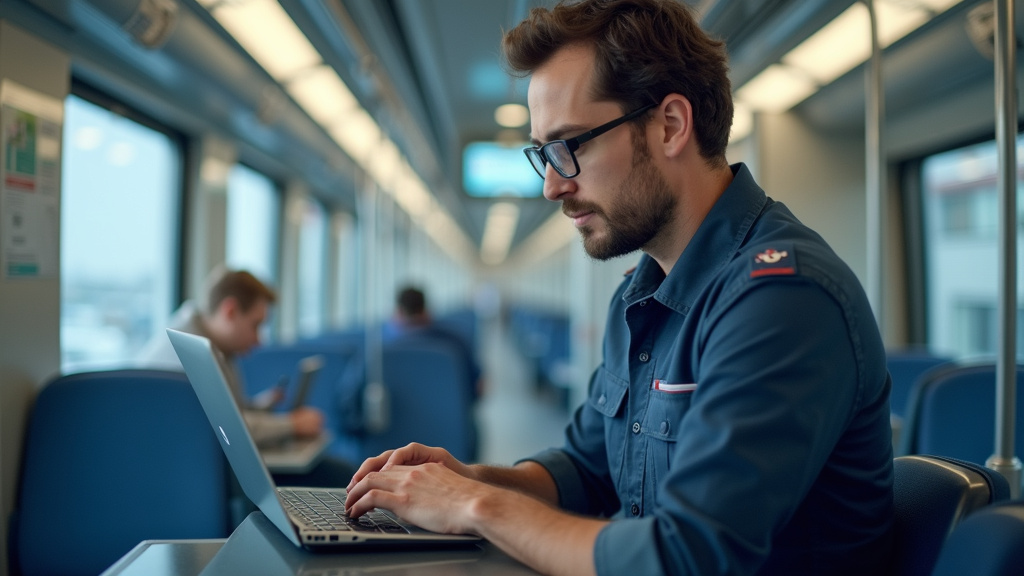 Technicien en train d