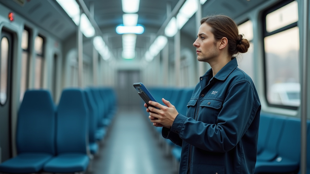 Technicien en train d