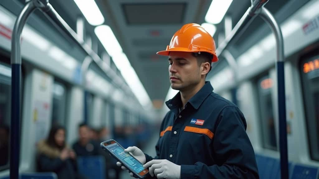 Technicien en train d