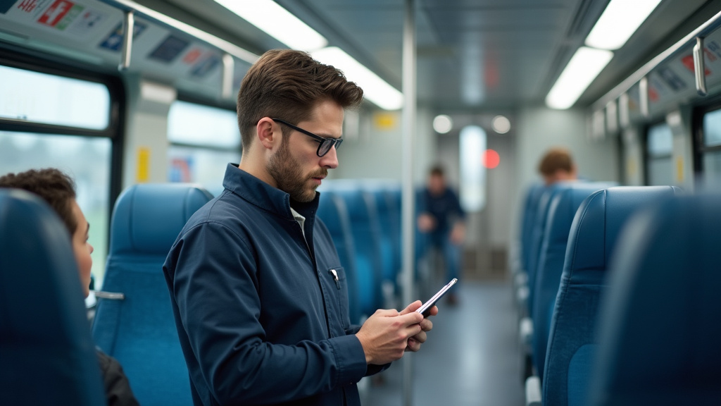 Technicien en train d