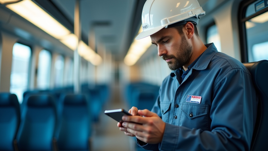 Technicien en train d