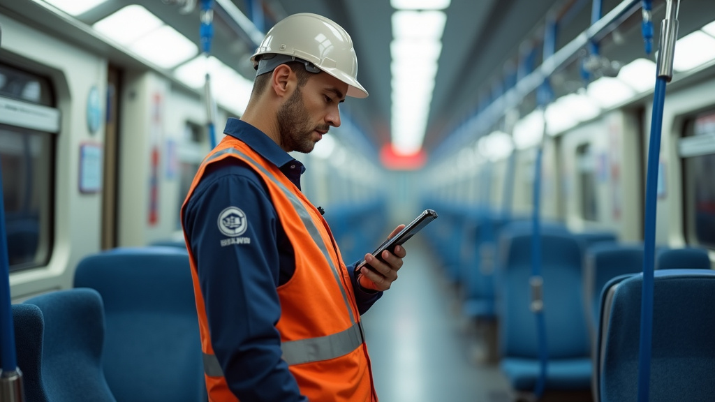 Technicien en train d