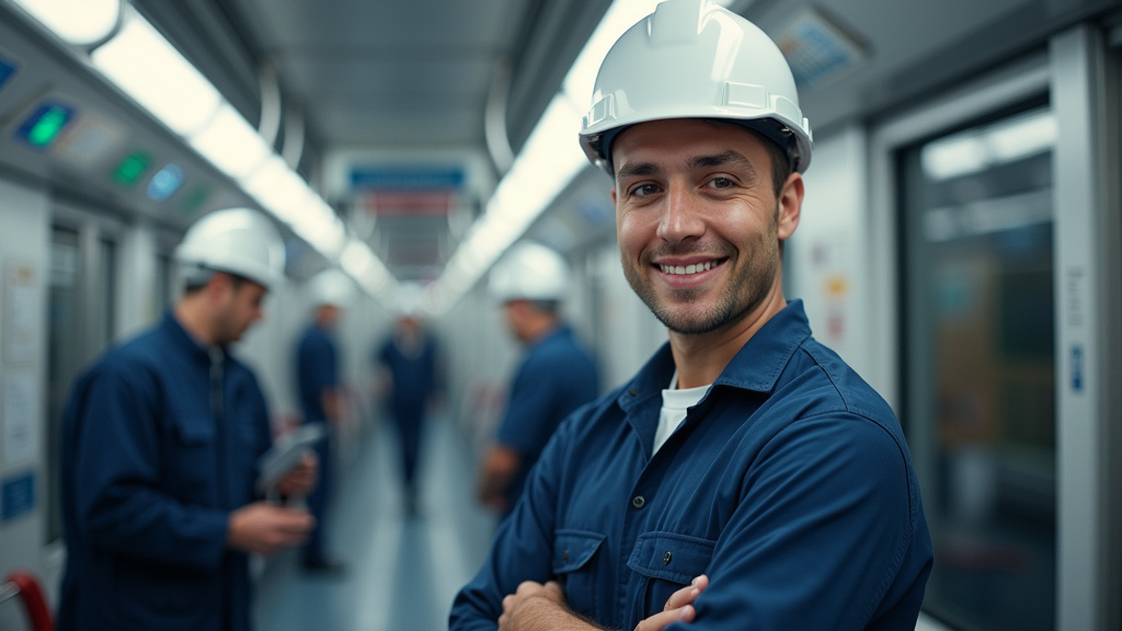 Technicien en train d