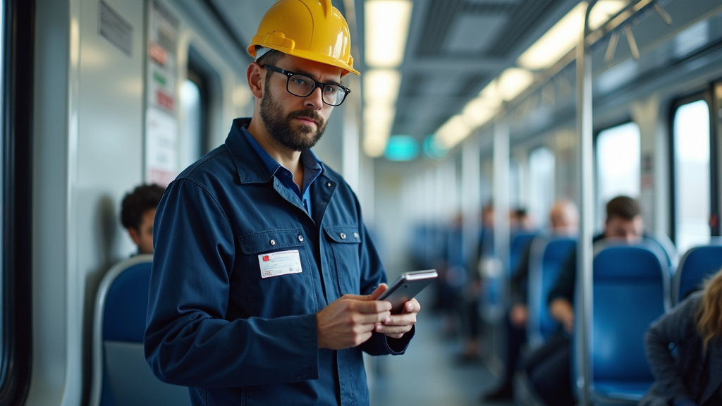 Technicien en train d