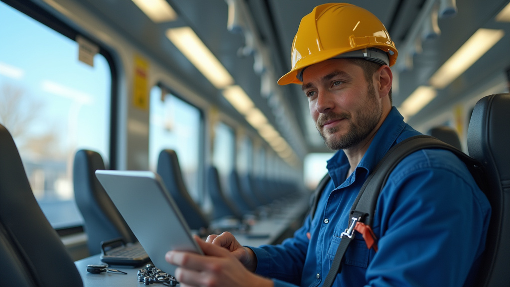 Technicien en train d