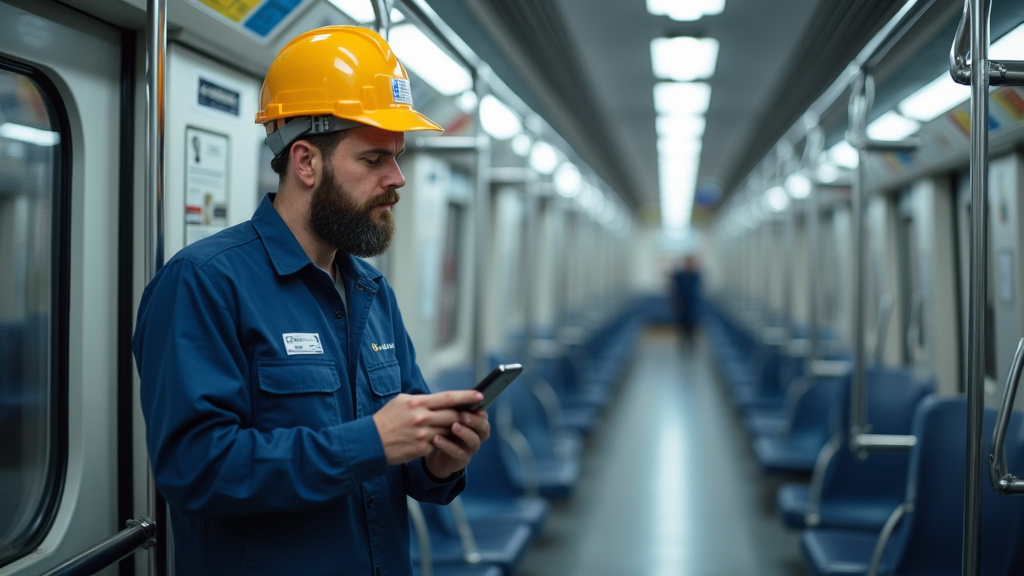 Technicien en train d