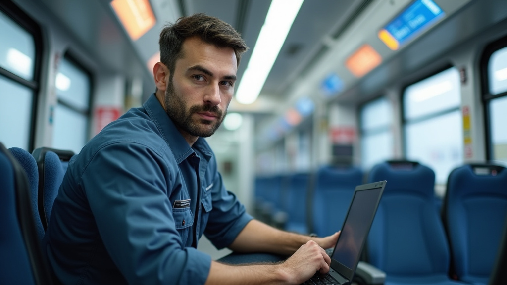 Technicien en train d