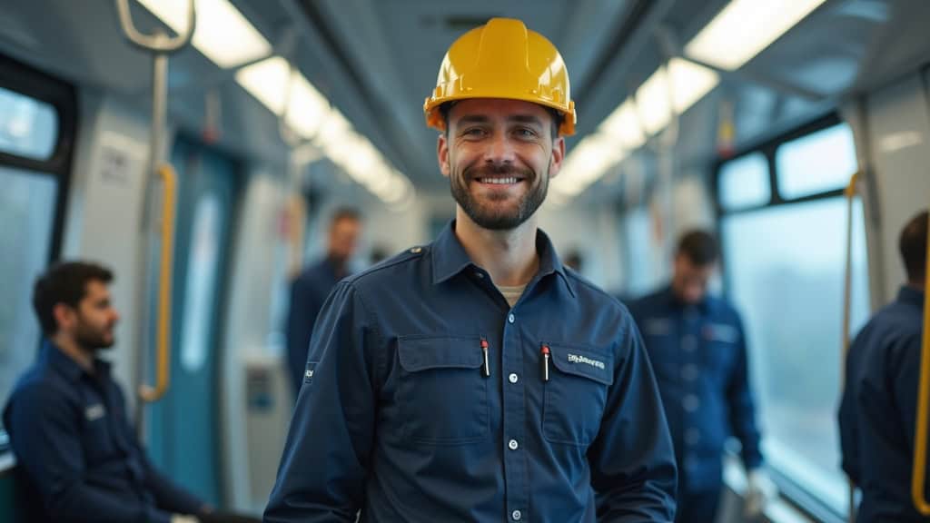 Technicien en train d