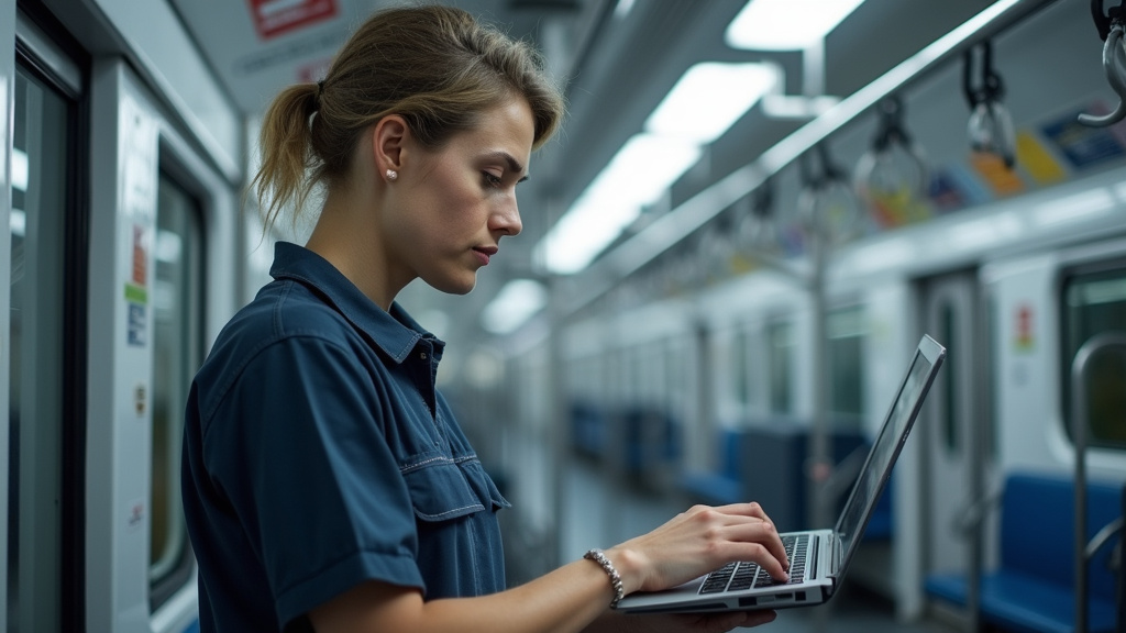 Technicien en train d