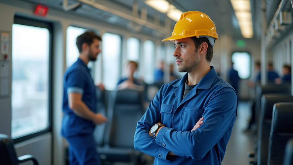 Technicien en train d