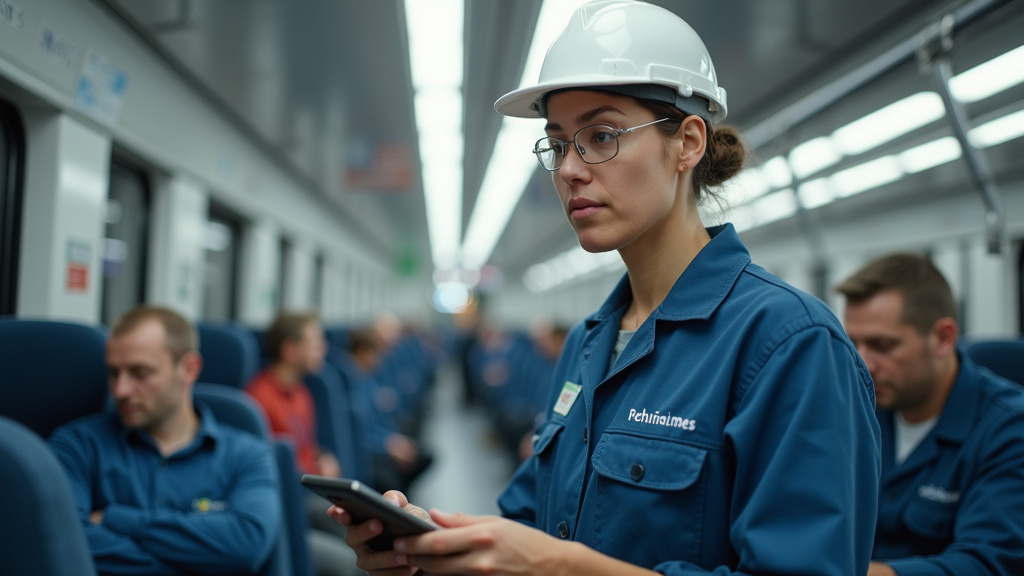 Technicien en train d