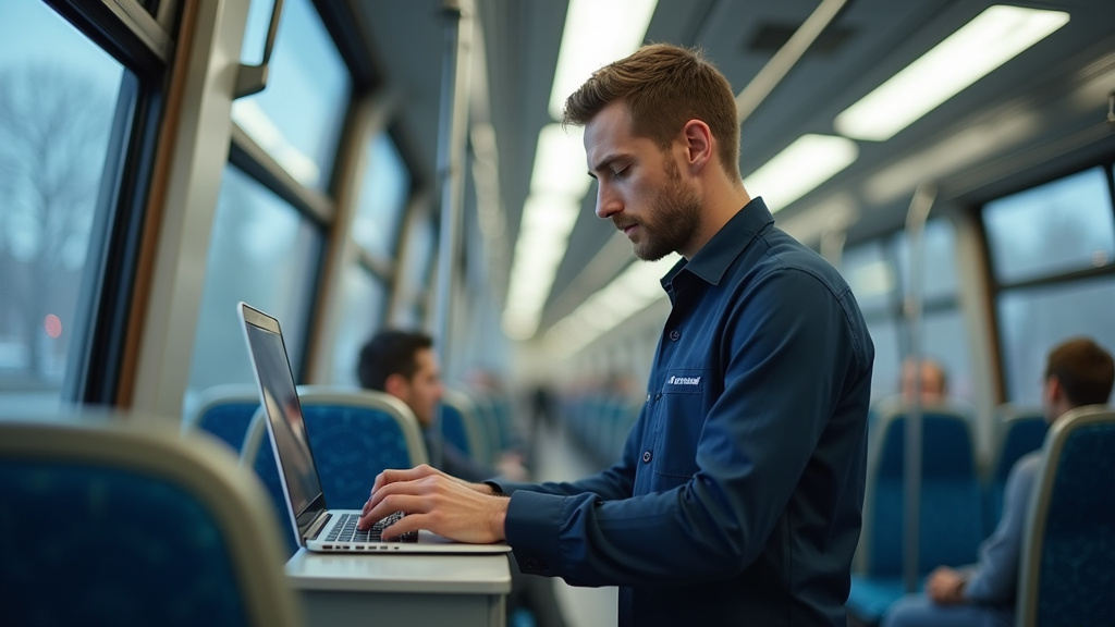 Technicien en train d