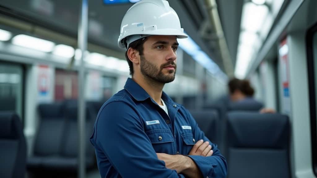 Technicien en train d