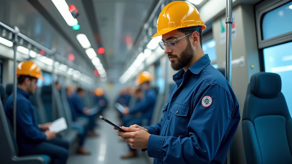 Technicien en train d