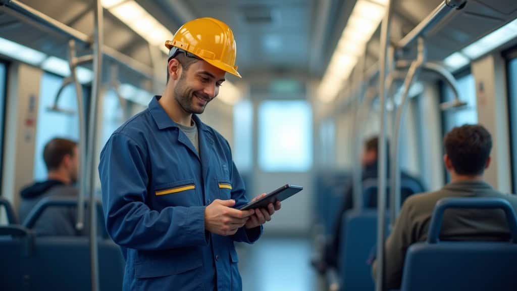 Technicien en train d