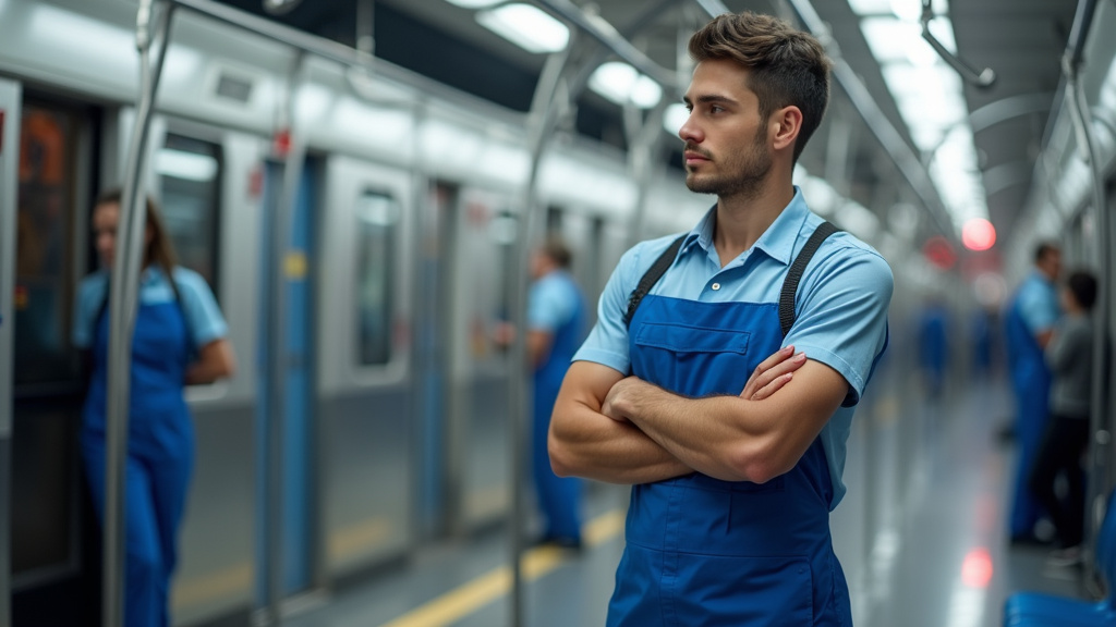 Technicien en train d