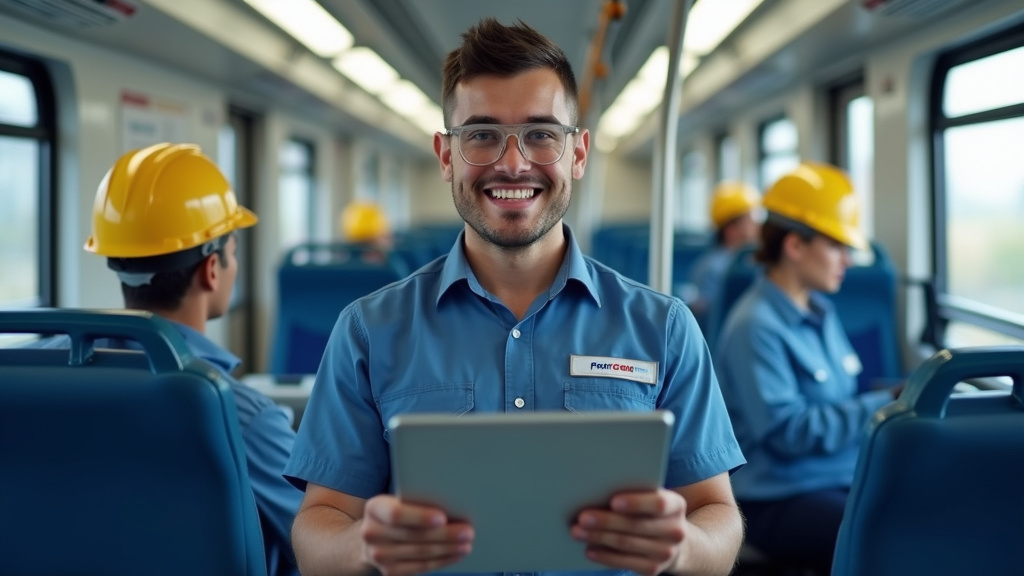 Technicien en train d