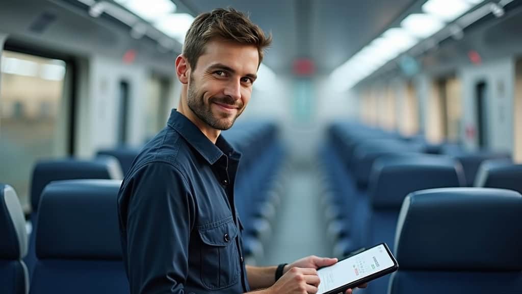 Technicien en train d