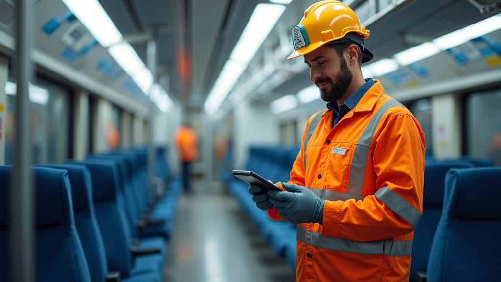 Technicien en train d