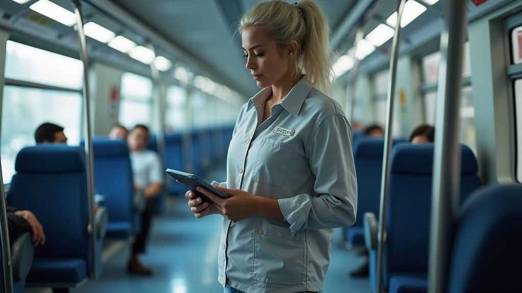 Technicien en train d