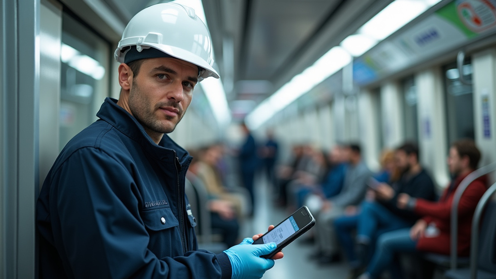 Technicien en train d