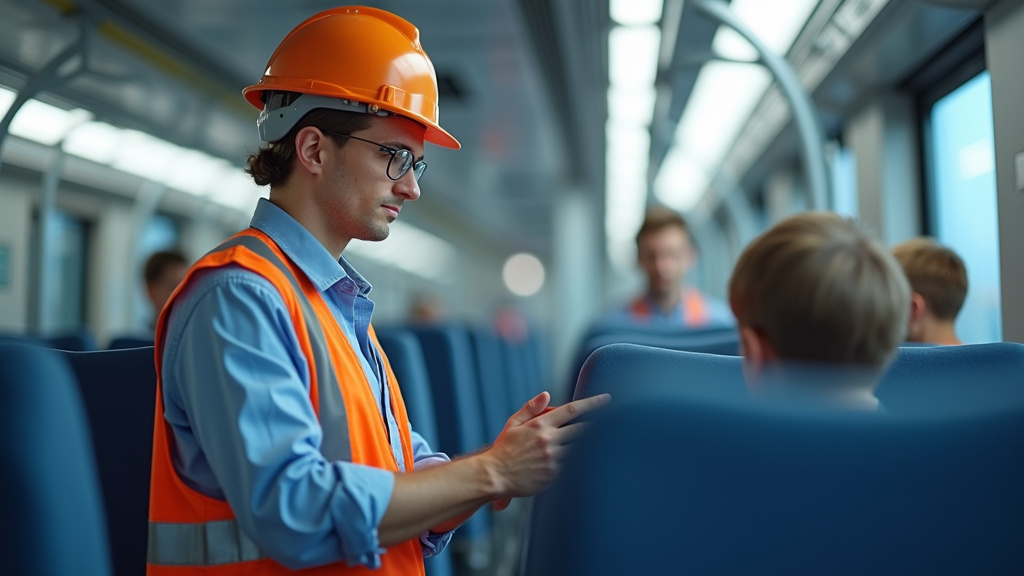 Technicien en train d