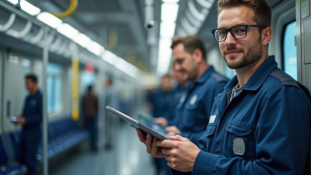 Technicien en train d