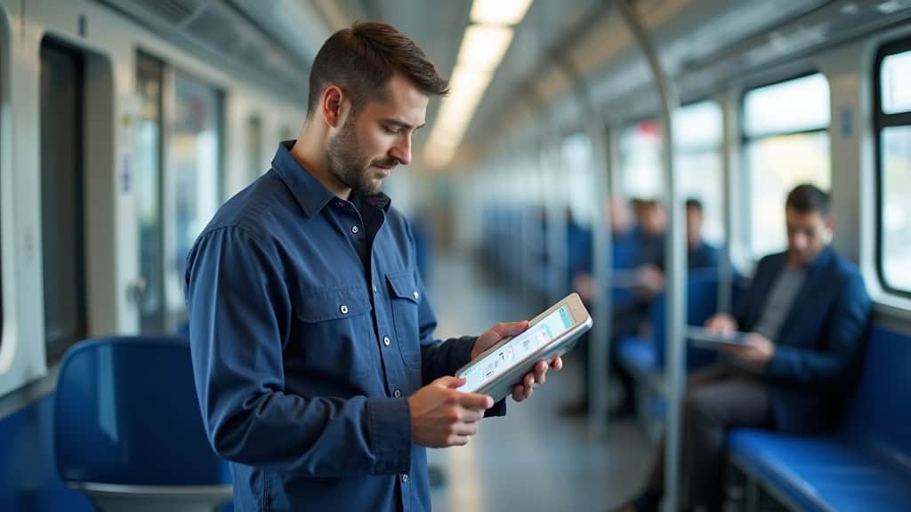 Technicien en train d