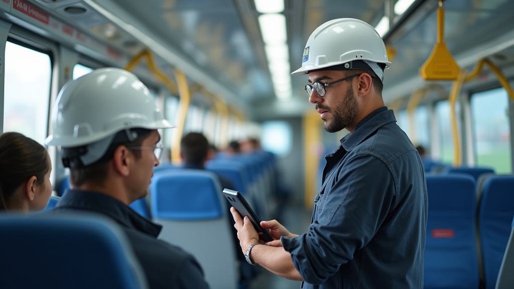 Technicien en train d