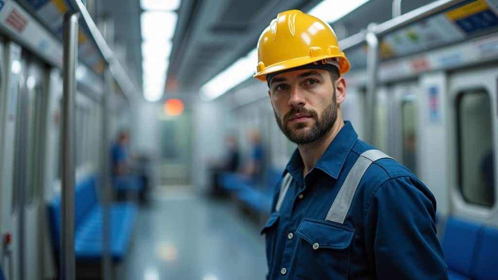 Technicien en train d