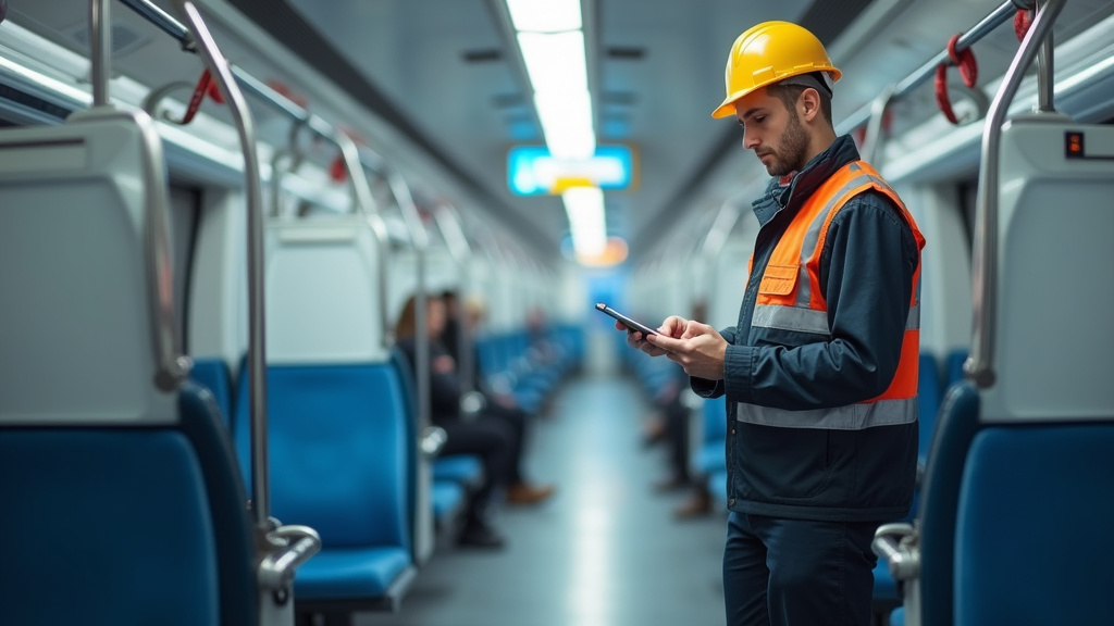 Technicien en train d