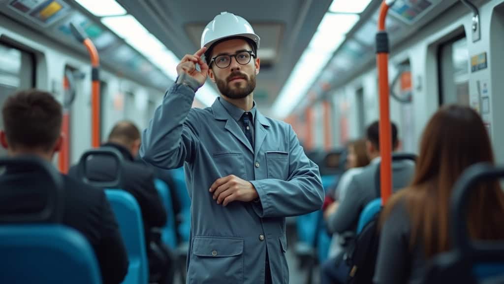 Technicien en train d