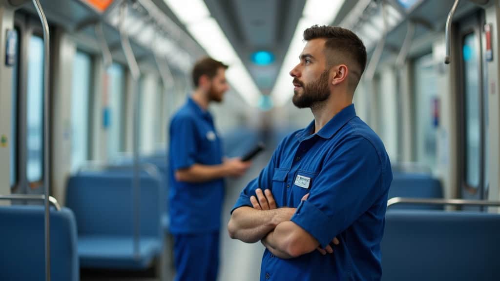 Technicien en train d