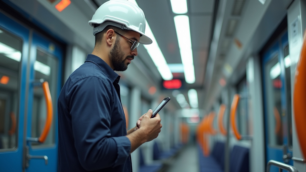 Technicien en train d