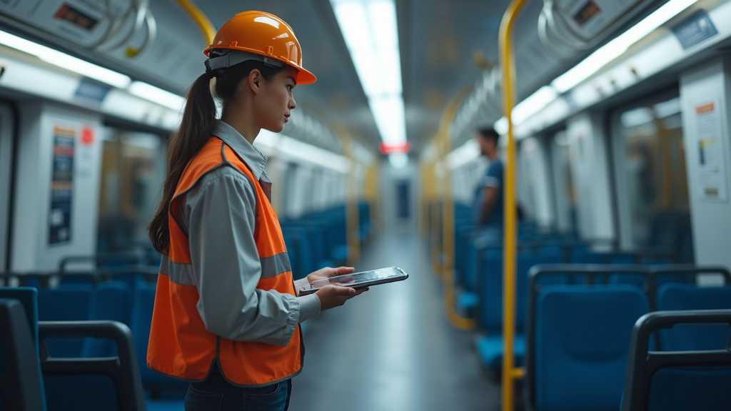 Technicien en train d