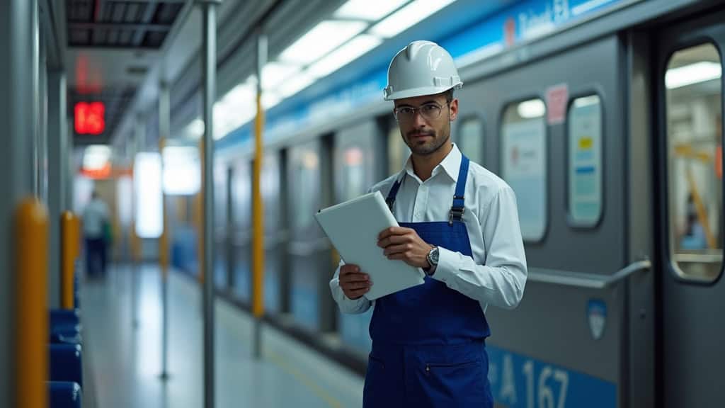 Technicien en train d